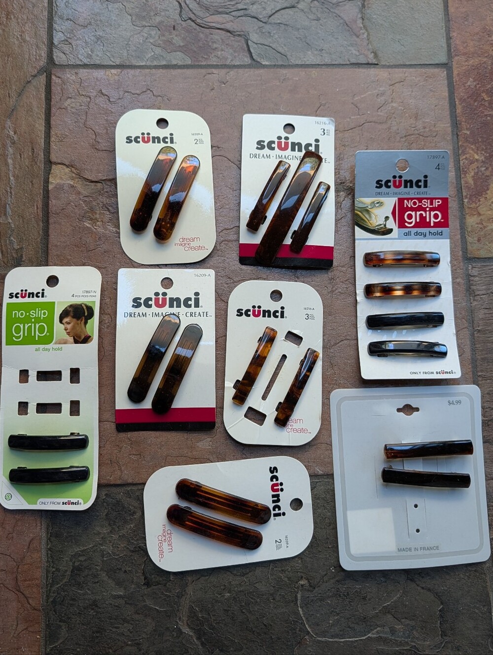 bundle of SCUNCI barrettes brown black